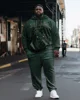 Biggmans Plus Size Clothing for Men's Skull Color Block Big Size Long Sleeved Pants Hoodie Set 7Xl 8Xl 9Xl 4