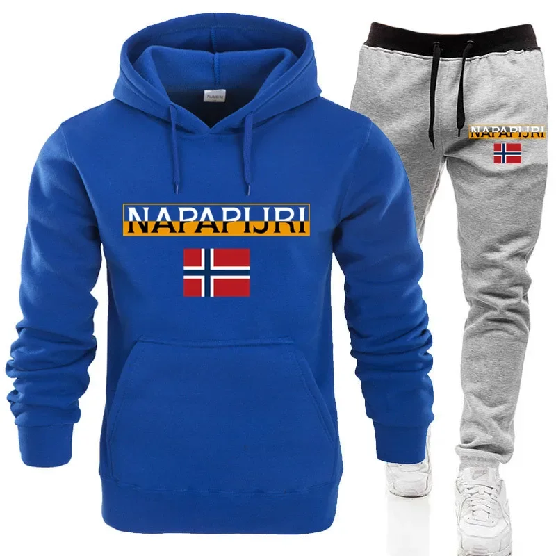 Fashion  Men's High Quality Sportswear Hoodie + Pants Suit male Casual Sweatshirt Set