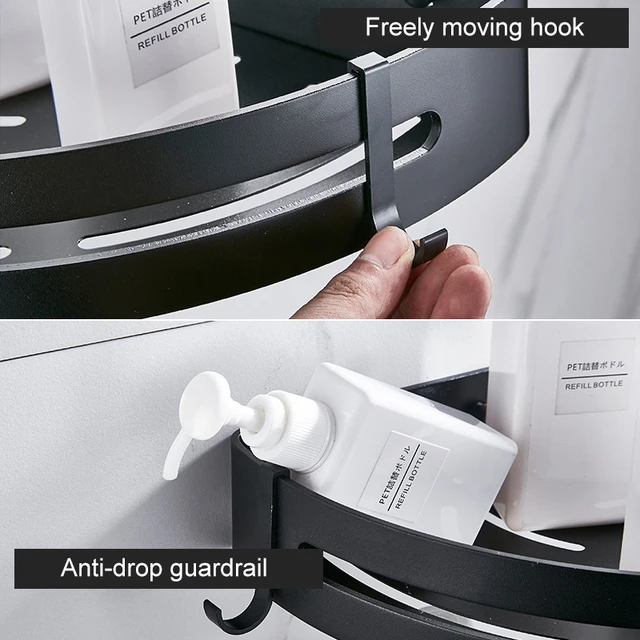 펀치 욕실 선반 주최자 샤워 스토리지 코너 선반