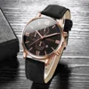 2PCS/Set Men Business Watches Fashion Roma Dial Date Watch Leather Band Quartz Wristwatches Relogios Feminino（Without Box） 4