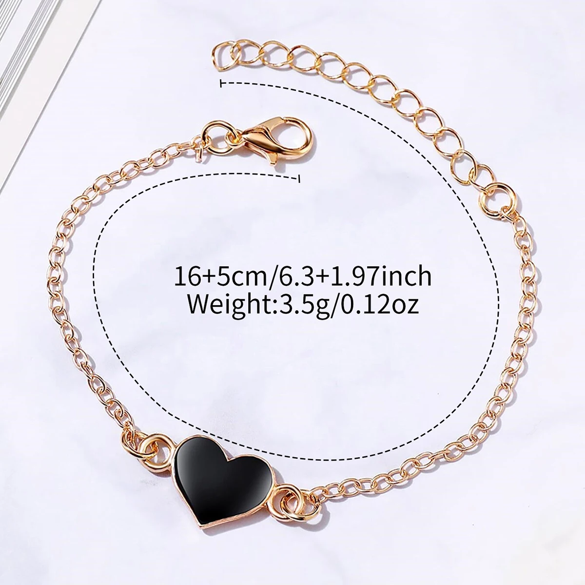 4PCS/Set Fashion Small Arabic Dial Women's Quartz Watch Leather Band Wrist Watches Heart Bracelets Set（Without Box） 6