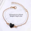 4PCS/Set Fashion Small Arabic Dial Women's Quartz Watch Leather Band Wrist Watches Heart Bracelets Set（Without Box） 6