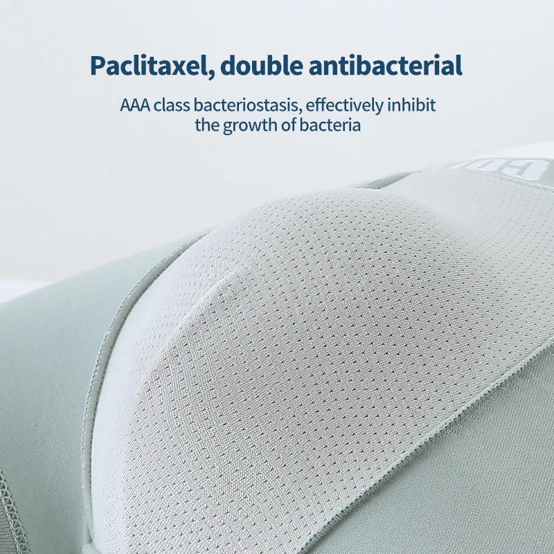 Nanjiren Pure Cotton Men Underwear Double Layer Antibacterial  Boxer Sport Soft Solid  Underpants High Elastic 4pcs Male Panties