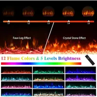 94.5 Electric iReplace TV Stand for 50-100 TVs, High Gloss Black Entertainment Center with LED Lights and Charging Station 5