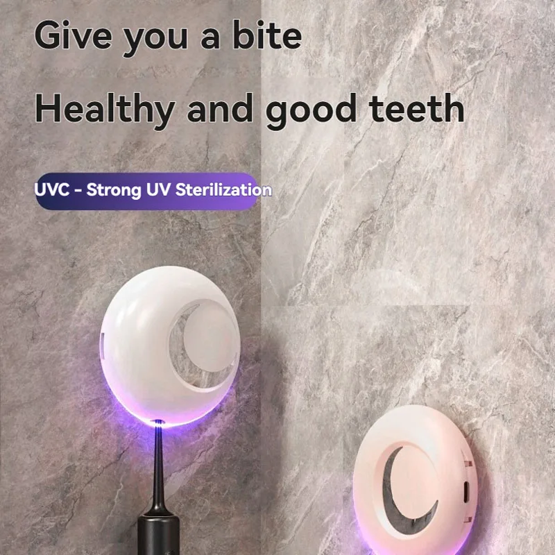 New Home Toothbrush Cleaning, Disinfection, Drying Device UV Charging Sterilization Toothbrush Holder Non Punching Sterilizer