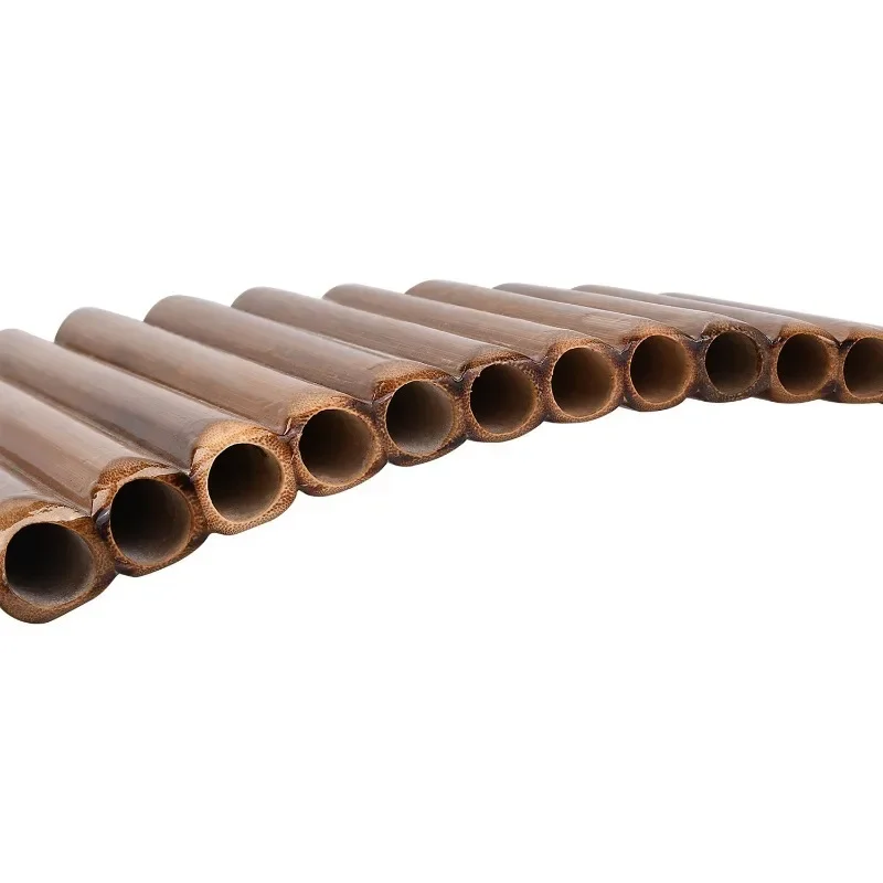 Bamboo Pan Flute 15 Pipes G Key Portable Panpipes Left Right Hand Adults Beginners Practice Traditional Wood Wind Instrument