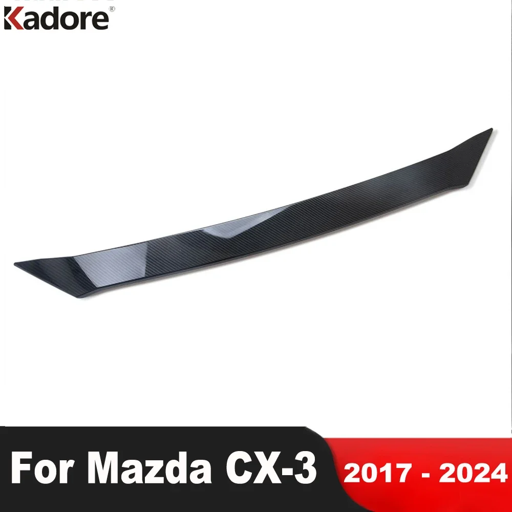 

Front Hood Engine Cover Trim For Mazda CX-3 CX3 2017-2023 2024 Carbon Fiber Car Front Upper Grille Molding Strip Accessories