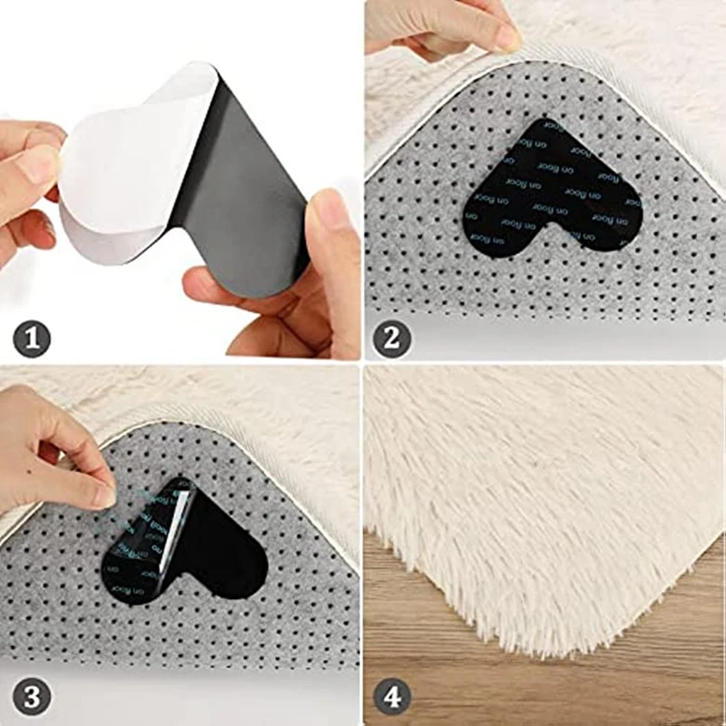48Pcs Strong Self Adhesive Fastener Dots Stickers 85X85mm Sofa Mat Carpet Anti Slip Mat