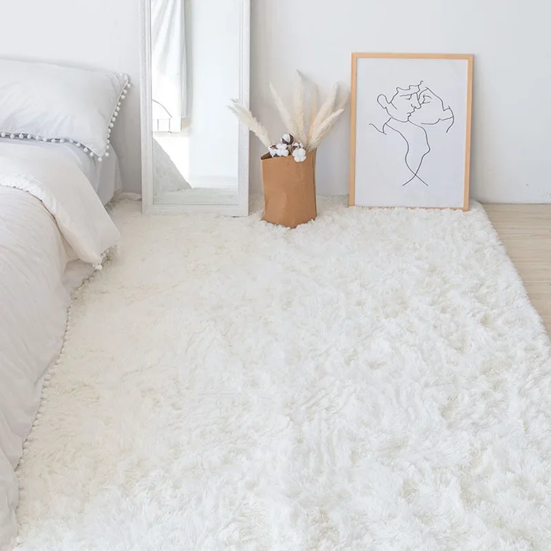 Carpet bedroom full of Nordic ins living room coffee table bed girl room under the bed plush mesh red blanket mat