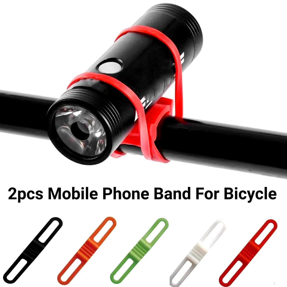 5Pcs/set Multipurpose Bike Cycling Bicycle Silicone Fixed Strap Bandage Flashlight Mount Holder