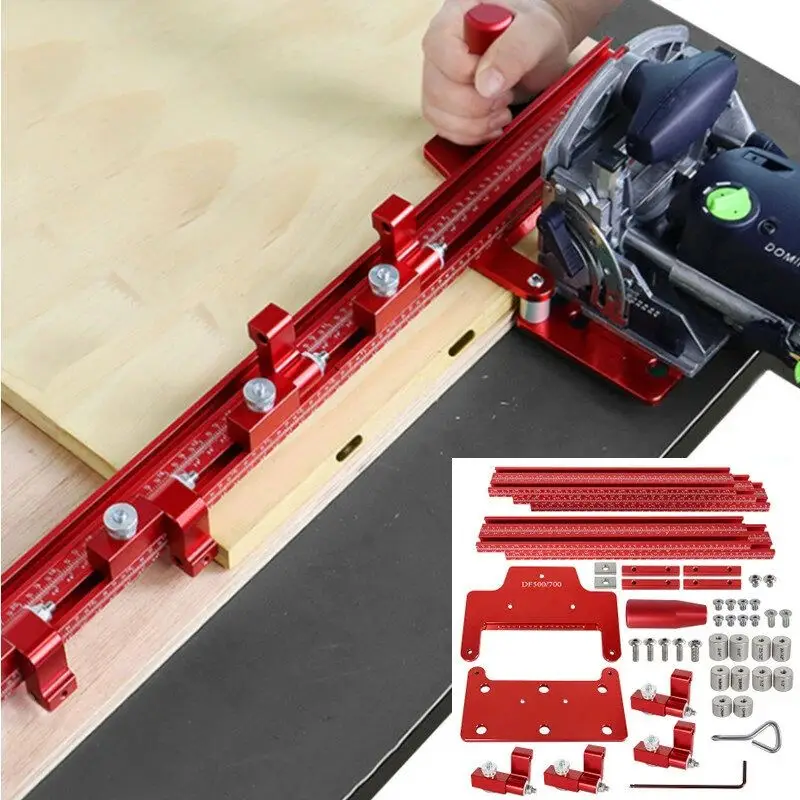 CRTOL Guide Rail Woodworking Tenon Jigsaw Connection Slotted Punching Positioning Guide Rail for Festool DF500 700 Base System