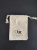 Wholesale 100pcs/lot Custom Logo Printed Natural Cotton Drawstring Pouch Gift Package Bags Personalize Texts Plain Storage Pouch 5