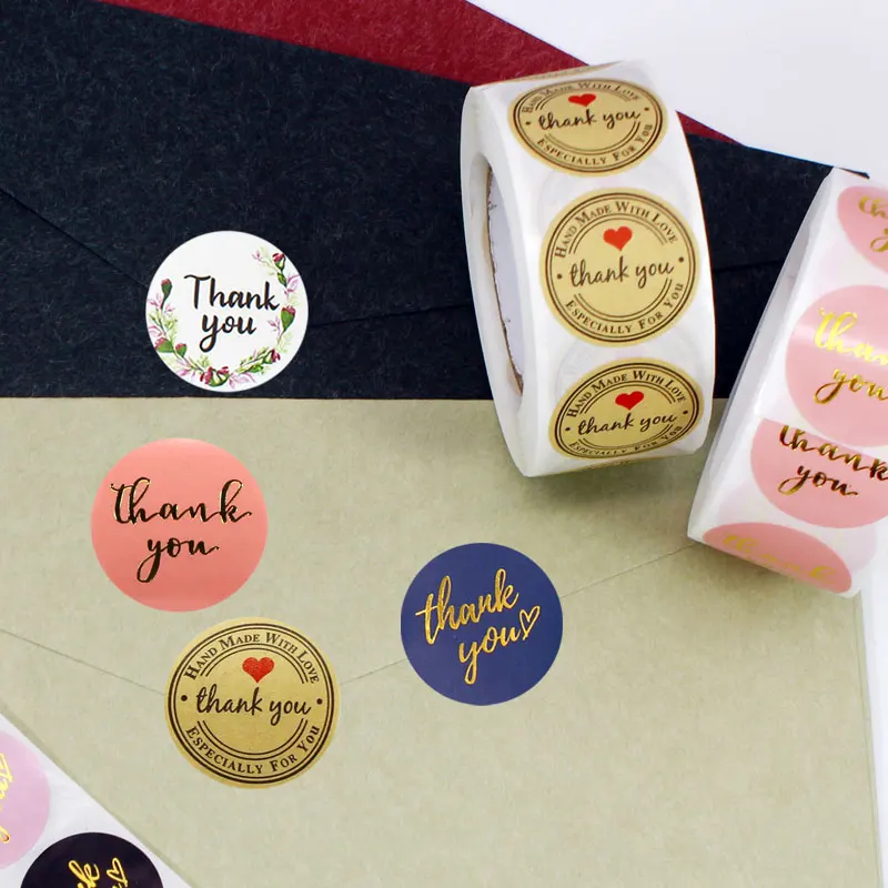 Thank you stickers 100-500pcs 1inch thank you stickers for envelope sealing stationery wedding gift Christmas