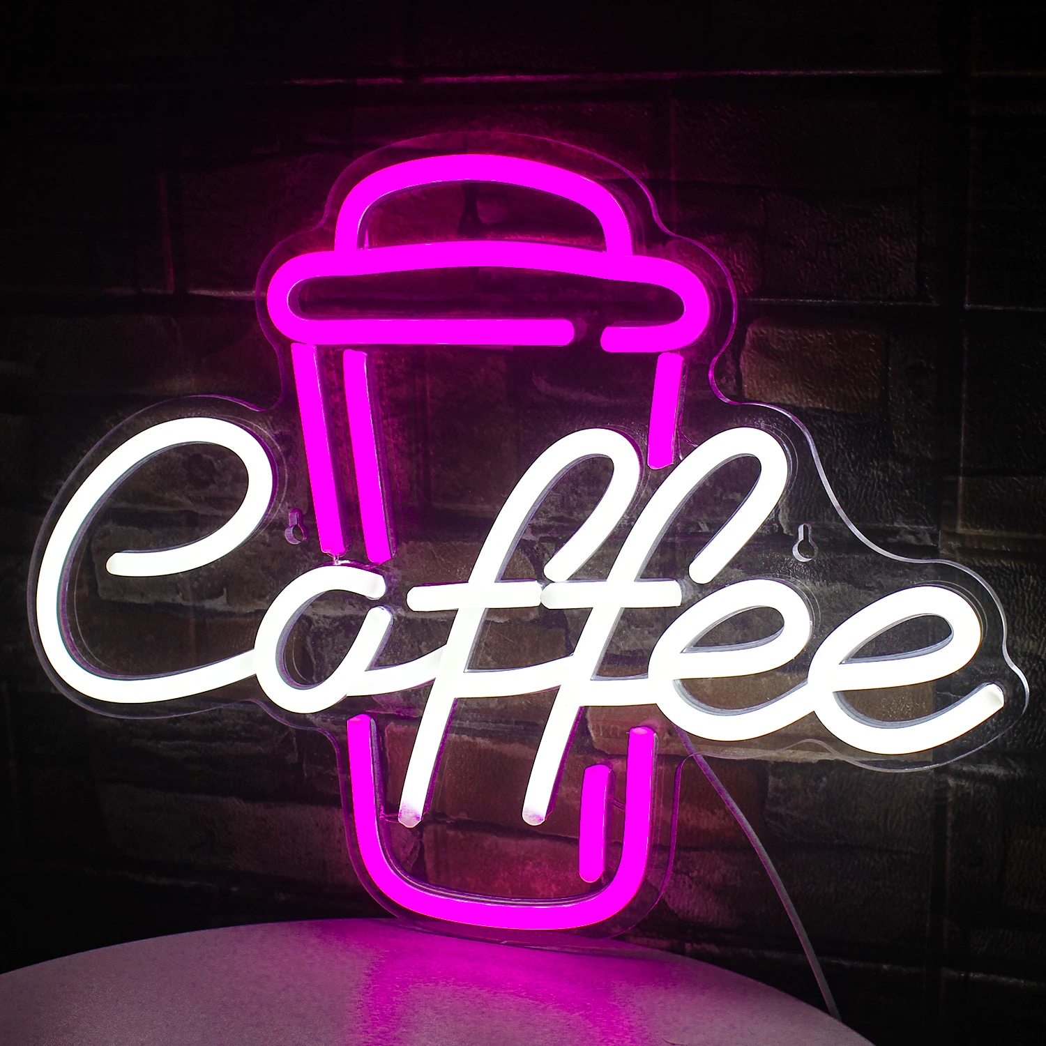 Coffee Shop Neon Sign Acrylic Flex Led Custom Pink Light Wall Decor Shop  Sign Ins 