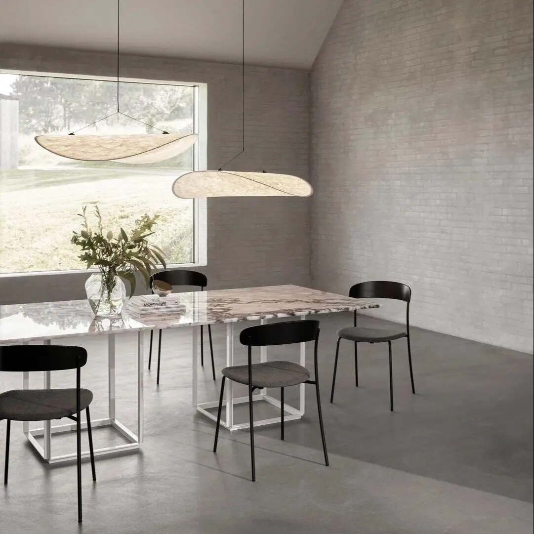 Modern LED Pendant Lamp Nordic Silk Chandelier For Living Room Home Decor Modern Silk Fabric Tense Pendant Light