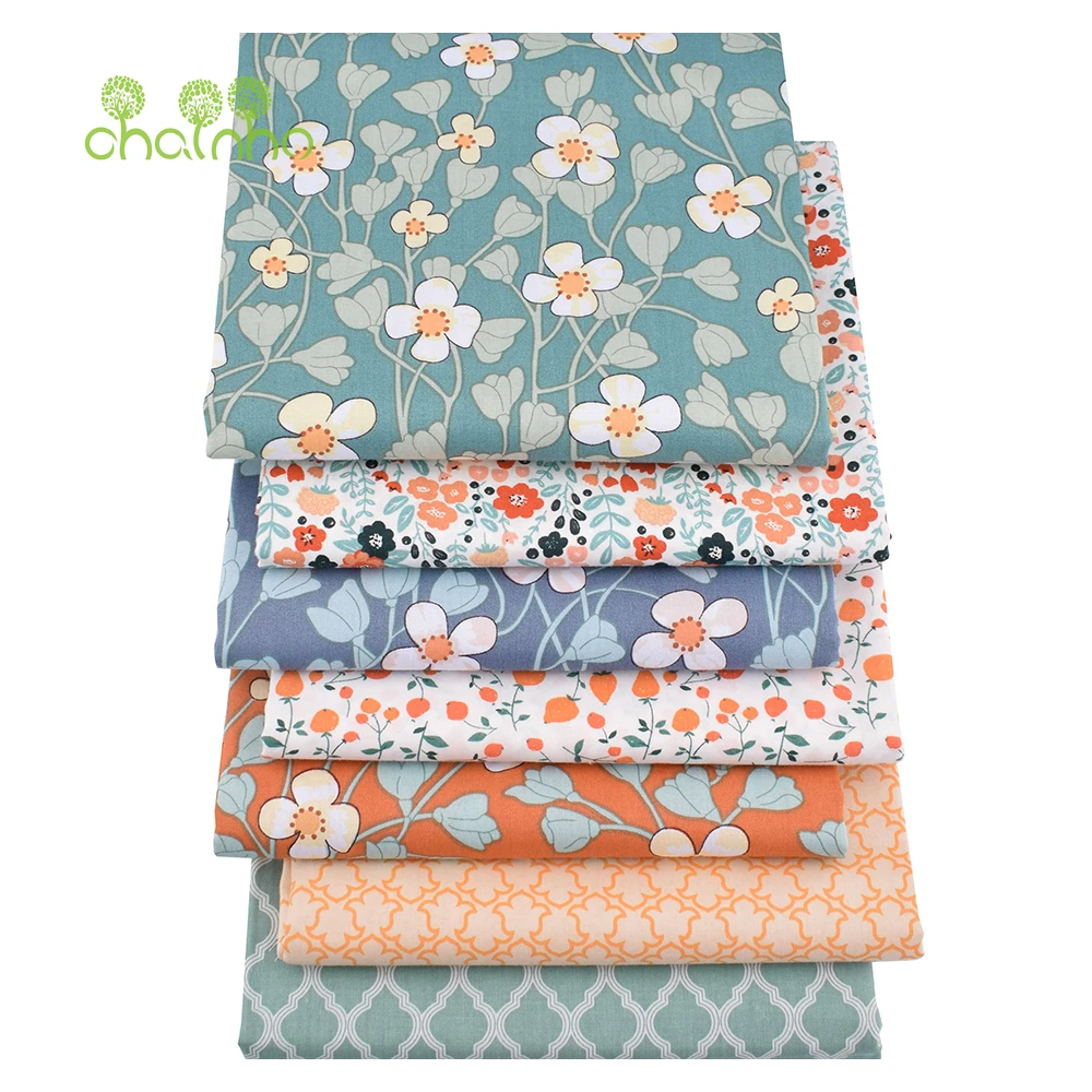 Chainho,Floral Series Printed Twill Cotton Fabric,Patchwork Clothes,DIY Sewing Quilting Home Textiles Material For Baby&Children