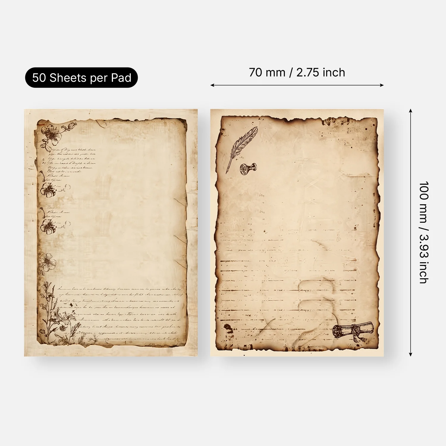 2 pcs Vintage Style Sticky Notes, 100 Sheets Total, 100 x 70 mm / 3.93 x 2.75 Inch, Self-Adhesive Reminder Notes for Office - 2