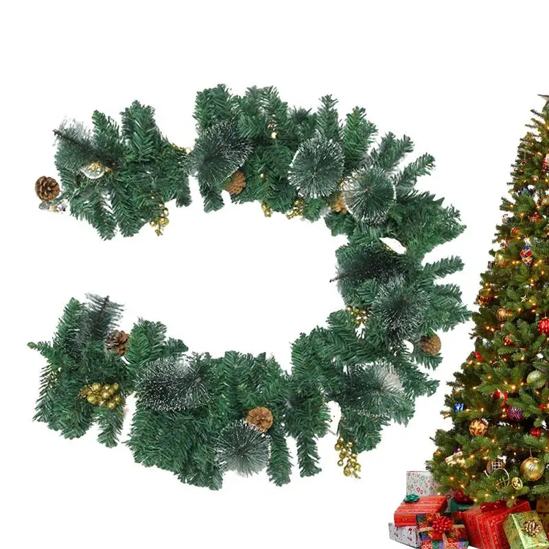 

Christmas Garlands with Pinecones Red Berries Artificial Christmas Wreaths for Home Xmas Tree Stairs Door for Festive Decoration