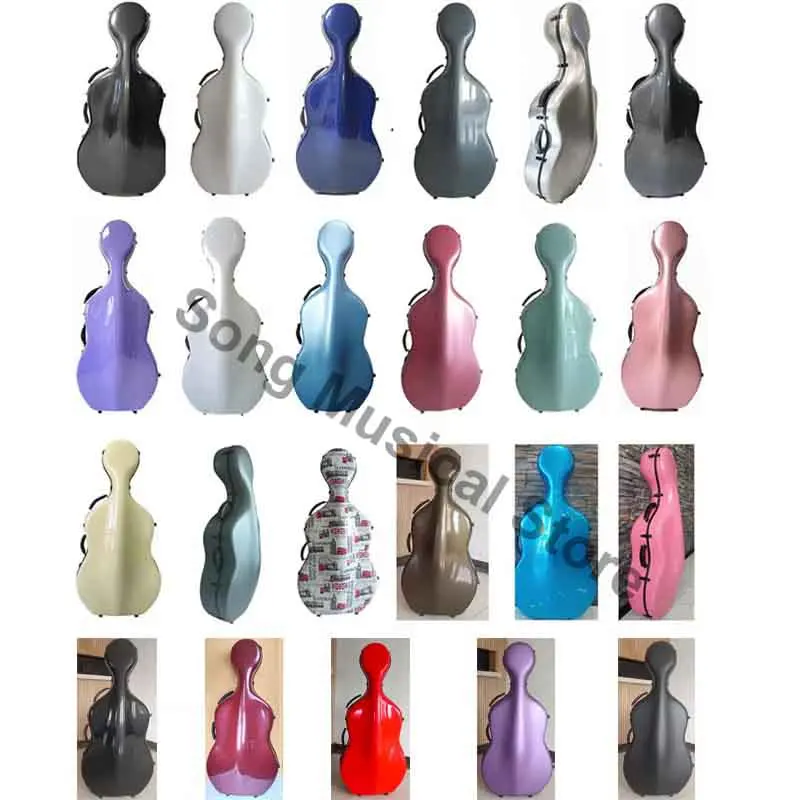 Carbon Cello Case 4/4 7/8 3/4 1/2 1/4 Carbon Fiber Composite Multi-color Waterproof Cello Box Accessary