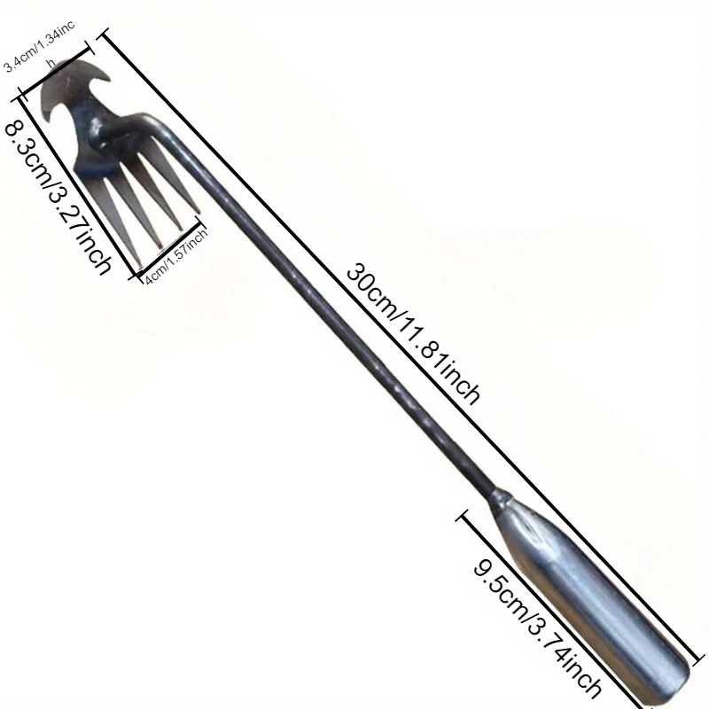 Metal Weed Puller 1pc 4-Prong Curved Design Garden Weeding and Soil Turning Tool weed puller,hand weeder,weed puller tool,portable weeder