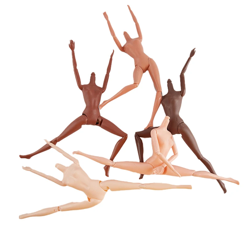1PC 11 Movable Joints 26/27cm African Doll Nude Body Brown Black Skin Doll Body Skin Children's Pretty Girl Toy Gift 5
