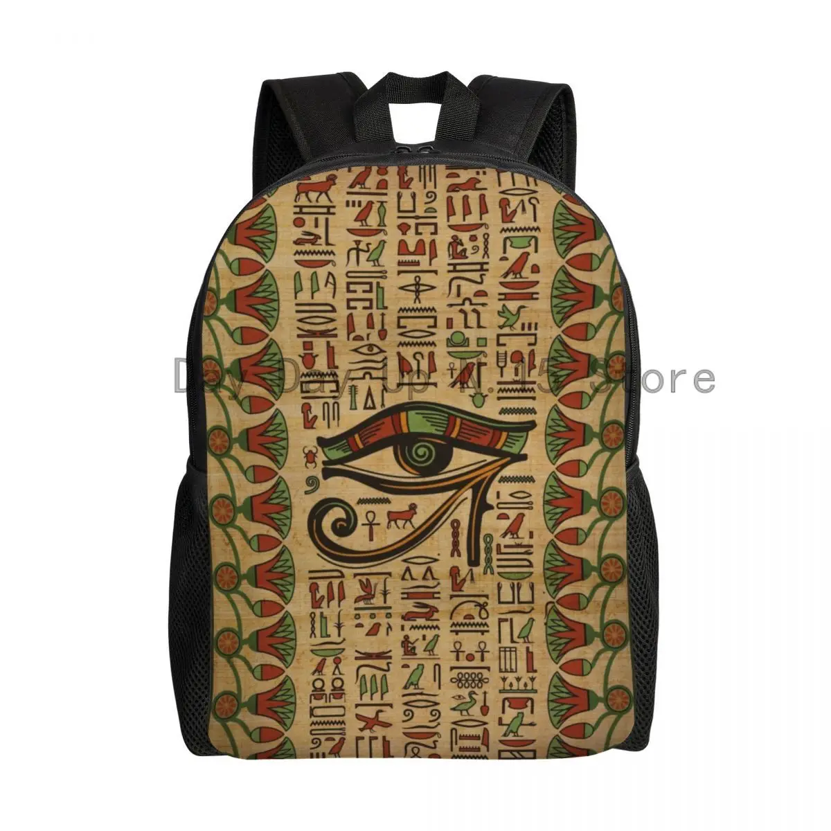 Egyptian Eye Of Horus Travel Backpack Women Men School Laptop Bookbag Ancient Egypt Hieroglyphs