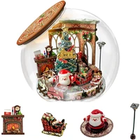 DIY Wooden Miniature Model Kit Mini Bottle Christmas Prologue Doll Houses 3D Puzzle Dollhouse With Furniture for Friends Gifts 1