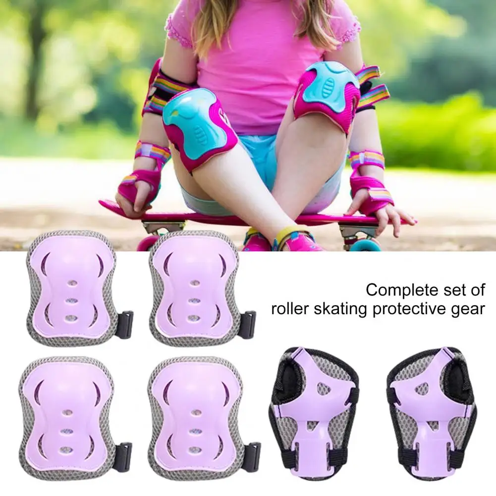1 Set Kids Roller Skating Protective Gear Scooter Biking Sports Toddlers Boys Girls Wrist Guard Knee Elbow Pad Protector protective gear set wrist guards