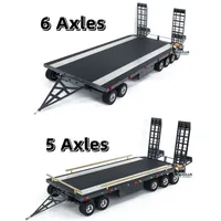 RC Metal Full Trailer 6 Axles 5 Axles for 1/8 1/10 1/12 1/14 RC Tractor Truck Excavator Crawler Car Remote Control Vehicle Model 1