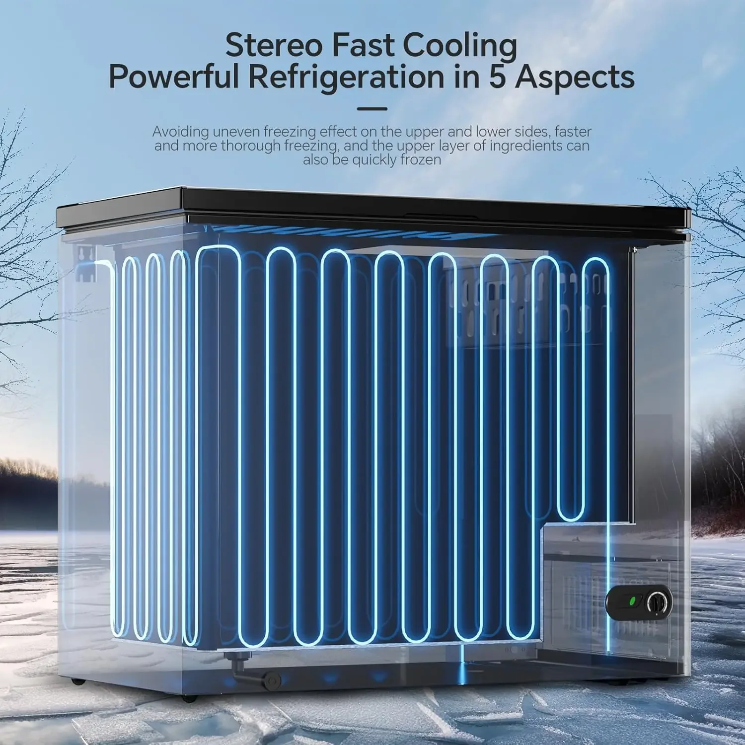 7.0 Cubic Feet Chest Freezer with 2 Removable Basket, Free Standing Top Open Door Compact Deep Freezer with Adjustable Temperatu 2