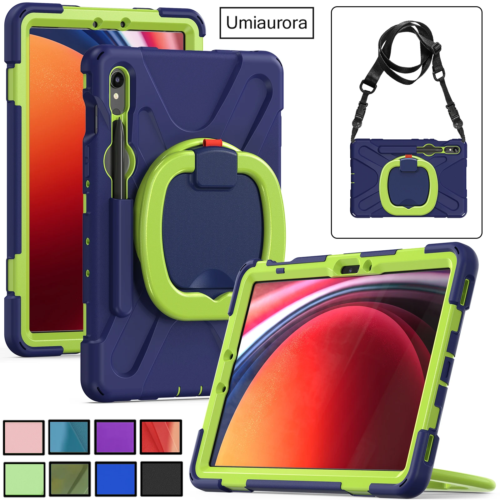 Tablet Heavy Duty para Samsung Galaxy Tab s9 Ultra Sm-x910 s7 fe s8 Plus Sm-x810 T730 T970 Capa Suporte à Prova de Choque Armadura para Crianças Case