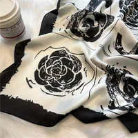 2024 Fashion Luxury Brand 70cm Silk Square Scarf Women Satin Neck Tie Female Hair Bandana Headkerchief Shawl Wrap Hijab Echarpe 3