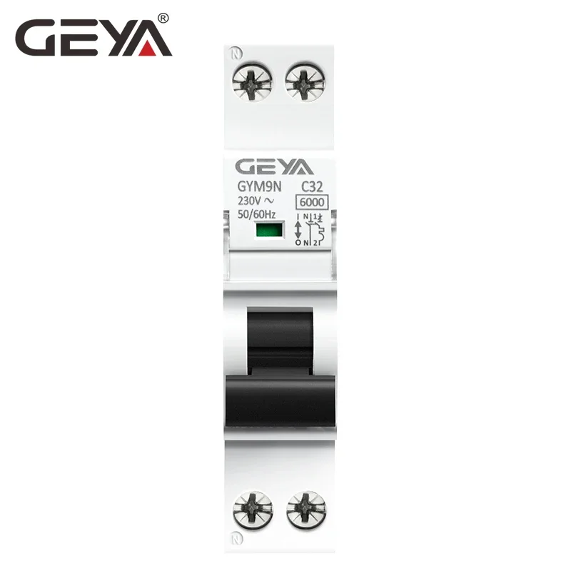 Mini Circuit Breaker 6A 10A 16A 20A 25A 32A 40A 220V AC B Curve C Curve GEYA GYM9N 1P+N MCB DPN circuit breaker