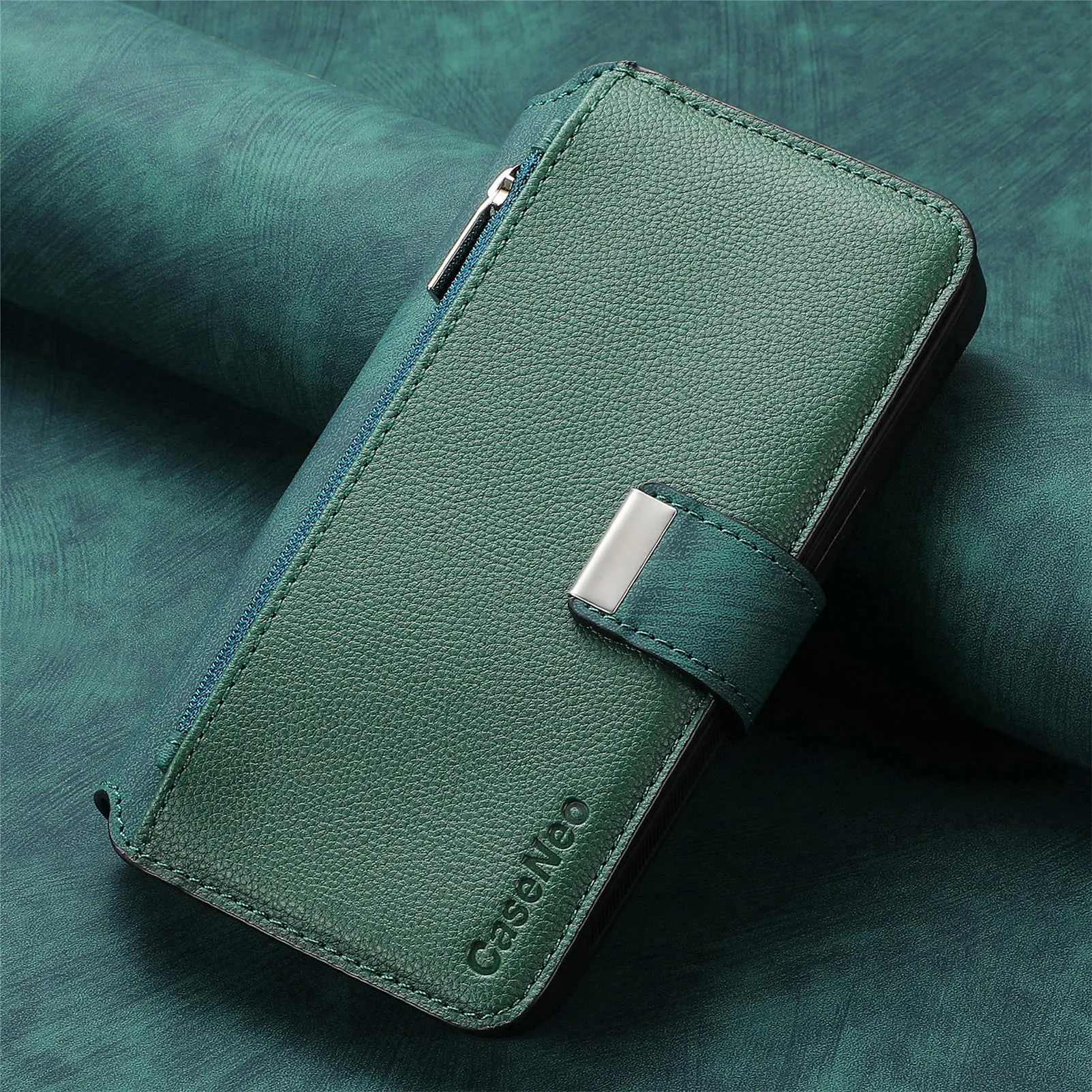 2-in-1 Detachable Leather Flip Case with Wireless Charging and Card Holder