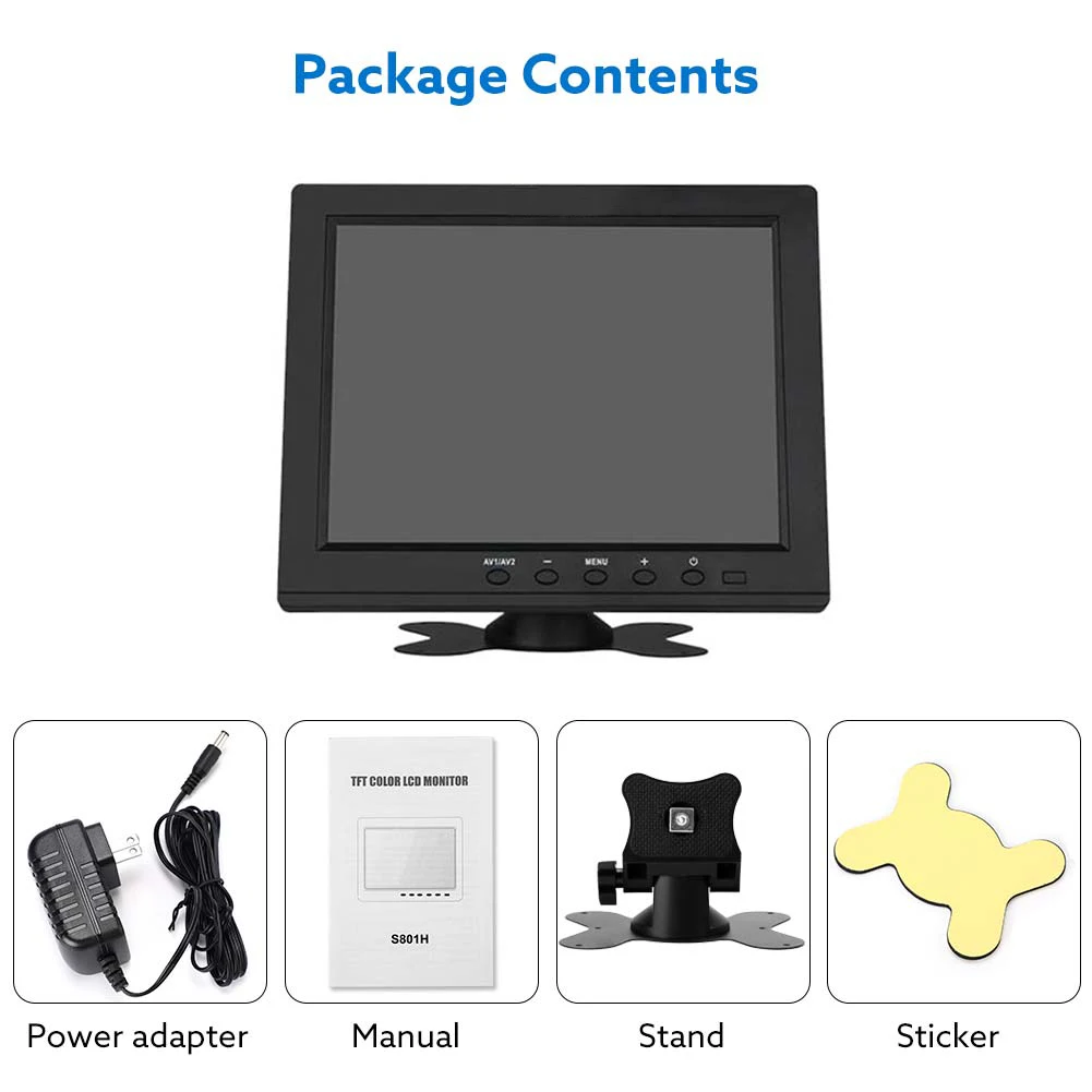 Miktver 8 ġ  ũž  1024x768 ػ LCD ÷ 4:3 HD ÷ TFT ȭ  HDMI VGA BNC AV Ypbpr Է