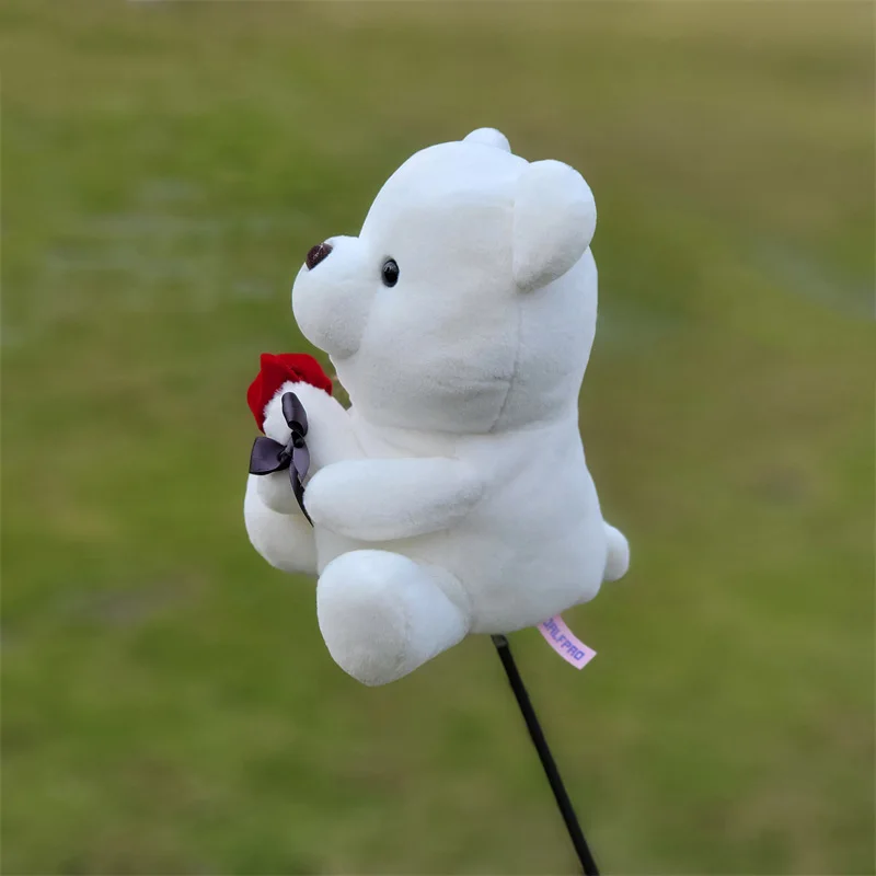 Cartoon Golf Headcovers Plush Cute Golf Driver Fairway Wood Putter Headcover Accessory White Brown Colors golf club headcover
