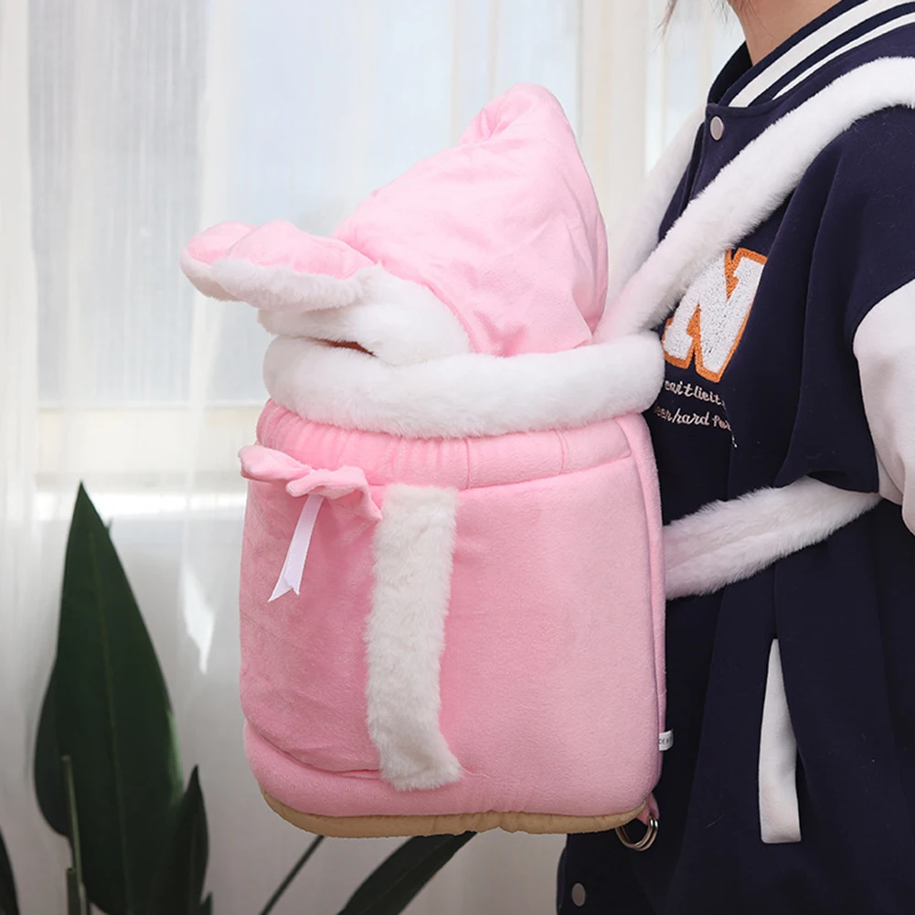 Pet Carrier Backpack Pet Bag Pet Carrier Bag Winter Warm Cat Backpack Soft Cozy Cute Plush Pets Cage All In 1 Style Cat Bag Carrier Bag Outdoor Travel Pet Accessories