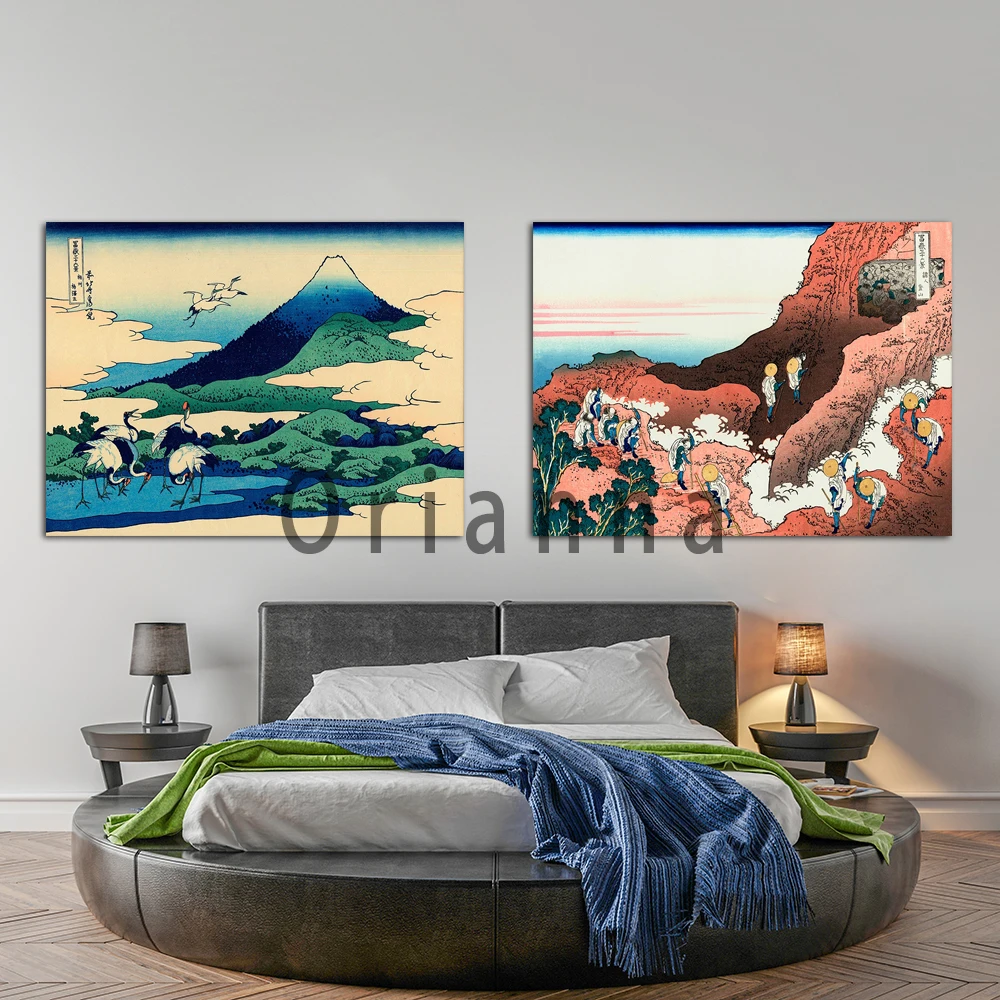 Фото Hodogaya On The Tokaido от Katsushika Hokusai японская Художественная печать ВИНТАЖНЫЙ ПЛАКАТ волна канагава Альпинизм на горе Fuji настенное искусство №4