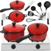 Kids Classic Pretend Play Kitchen Toys Children Funny Simulation Utensils Cooking Pots Dishes House Game Baby Gifts 4
