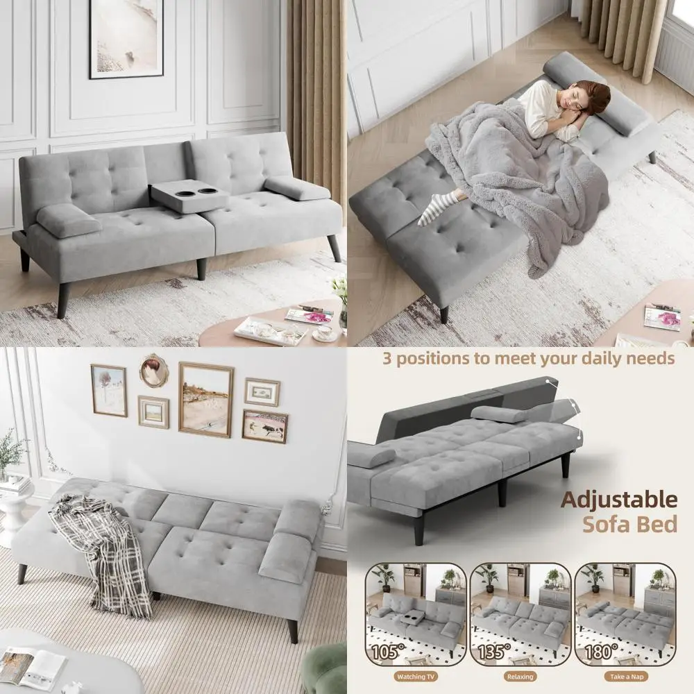 Modern Convertible Futon Sofa Bed 1