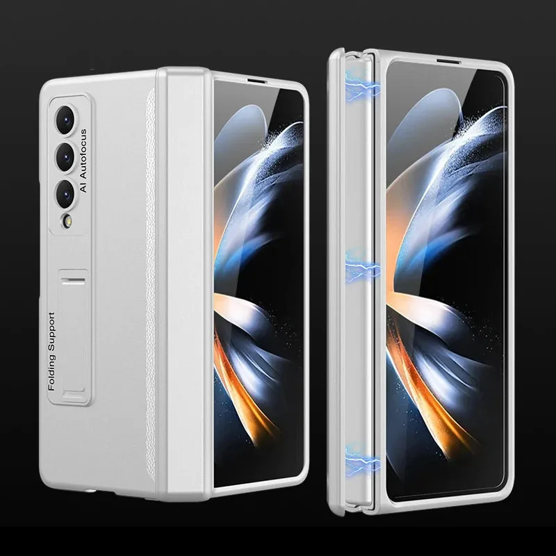 

Shockproof Armor Magnetic Hinge Case For Samsung Galaxy Z Fold 4 Fold4 5G All-included Holder Matte Hard PC Case Cover no glass