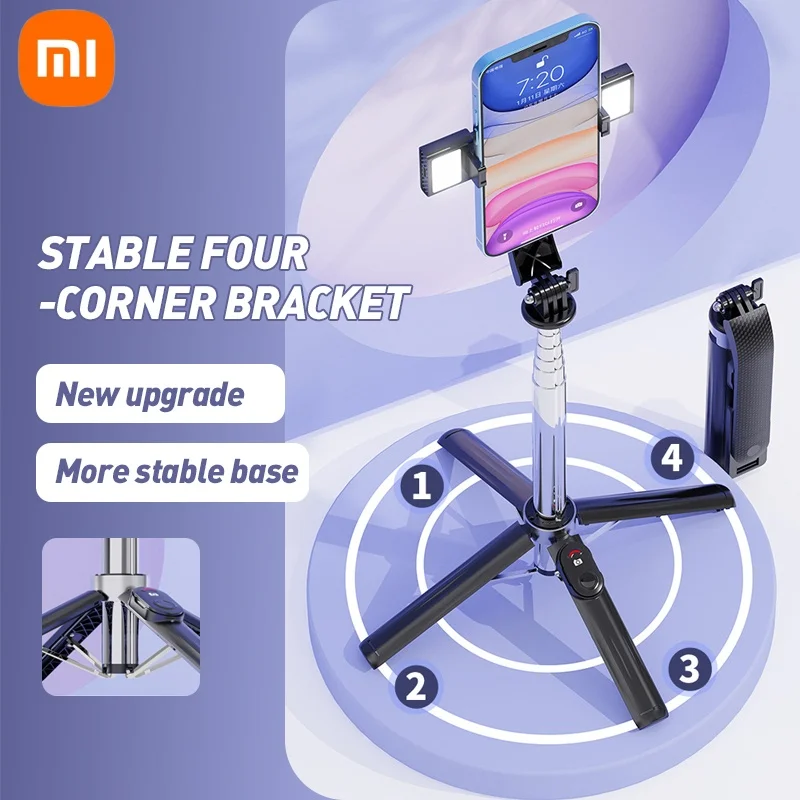 Xiaomi Wireless Bluetooth Selfie Stick Con Treppiede Monopiede Supporto Per Cellulare Selfie Stick Con Bilanciamento Della Luce Steady Shoot