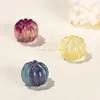 10 Pcs/lot Natural Fluorite Carved Pumpkin Shape Bead Random Color Crystal Spacer Bead For Jewelry Making Christmas Accessory 5