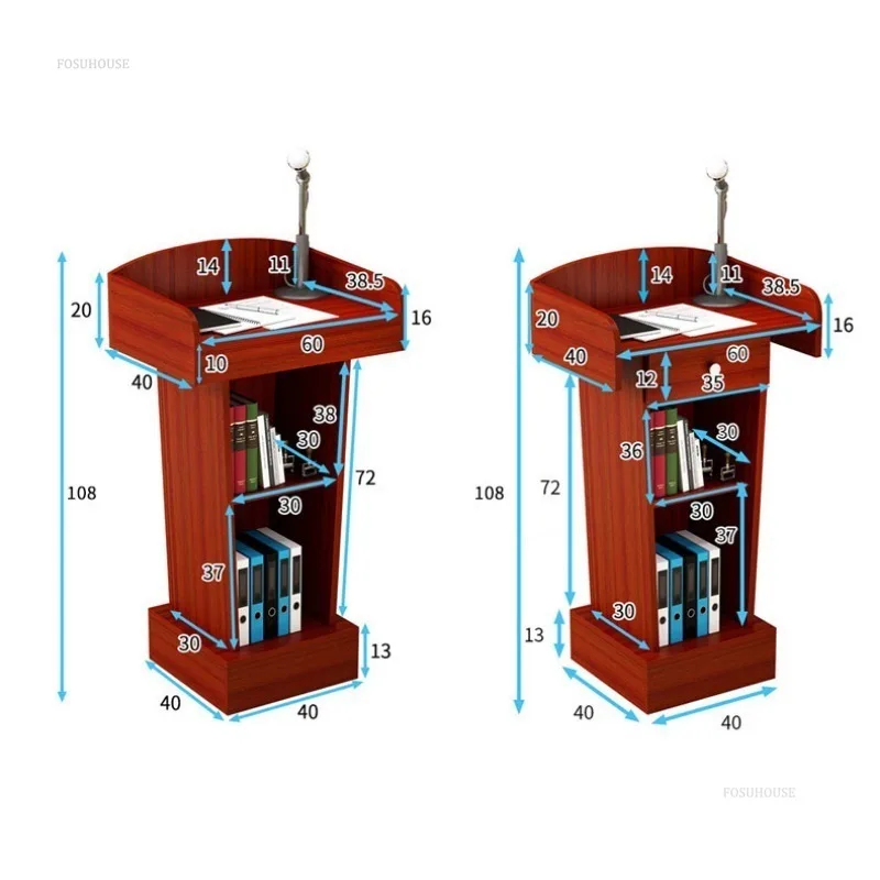 Wooden Podium Speech Table Hotel Welcome Desks Reception Table Shopping Guide Information Counter Host Emcee's Desk