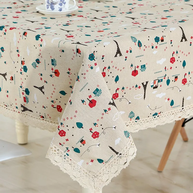 

Pastoral Style Table Cloth Small Fresh and Simple Rectangular Linen Table Cloth Tea Table Cloth Cover