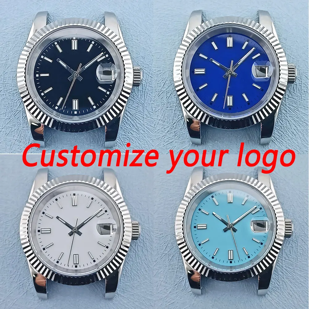 39mm 316L stainless steel sapphire transparent case with 10BAR waterproof luminous dial suitable for NH35 36 movement
