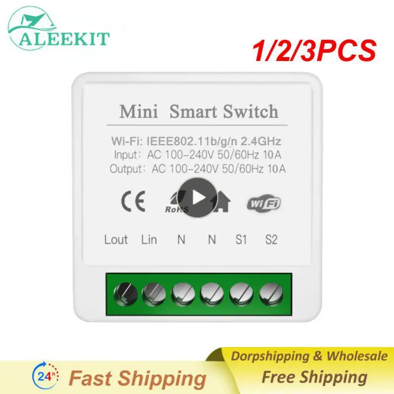 

1/2/3PCS Breaker Switch Module Wifi 10a Smart Switch Wireless Switches Tuya Mini Smart Home Automation Timer Remote Control