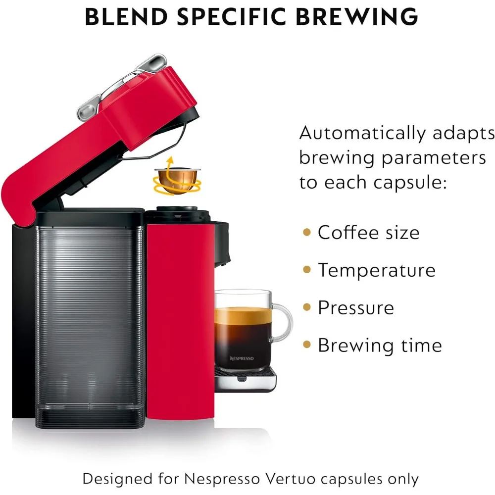 1100 Ml Espresso Coffee Maker Coffee and Espresso Machine With Milk Frother Shiny Red Makers Capsules Capsule Italian Kitchen 3