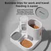 Cat feeding water feeder dog bowl cat bowl smooth food and water supply two-in-one water dispenser cat bowl pet supplies 5