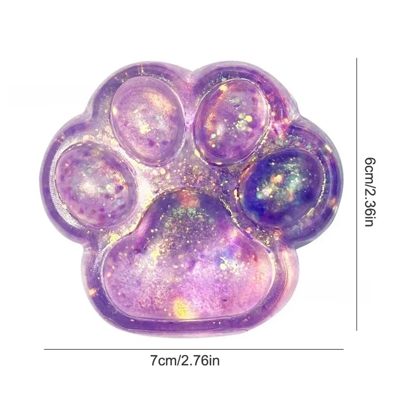 Cute Sequin Cat Claw Squishy Fidget Toy Slow Rebound Stress Relief Toy Pinch Decompression Cat Paw Soft Squeeze Toy 5